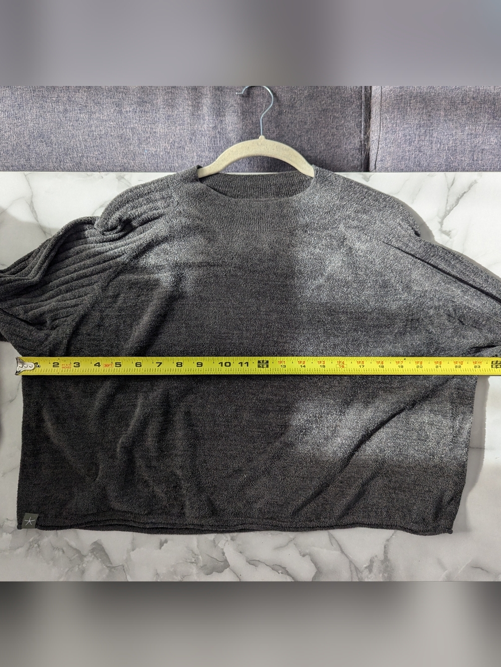 Barefoot Dreams CozyChic Ultra Lite Cropped Mock Neck Sweater Green Large L - Picture 7 of 9